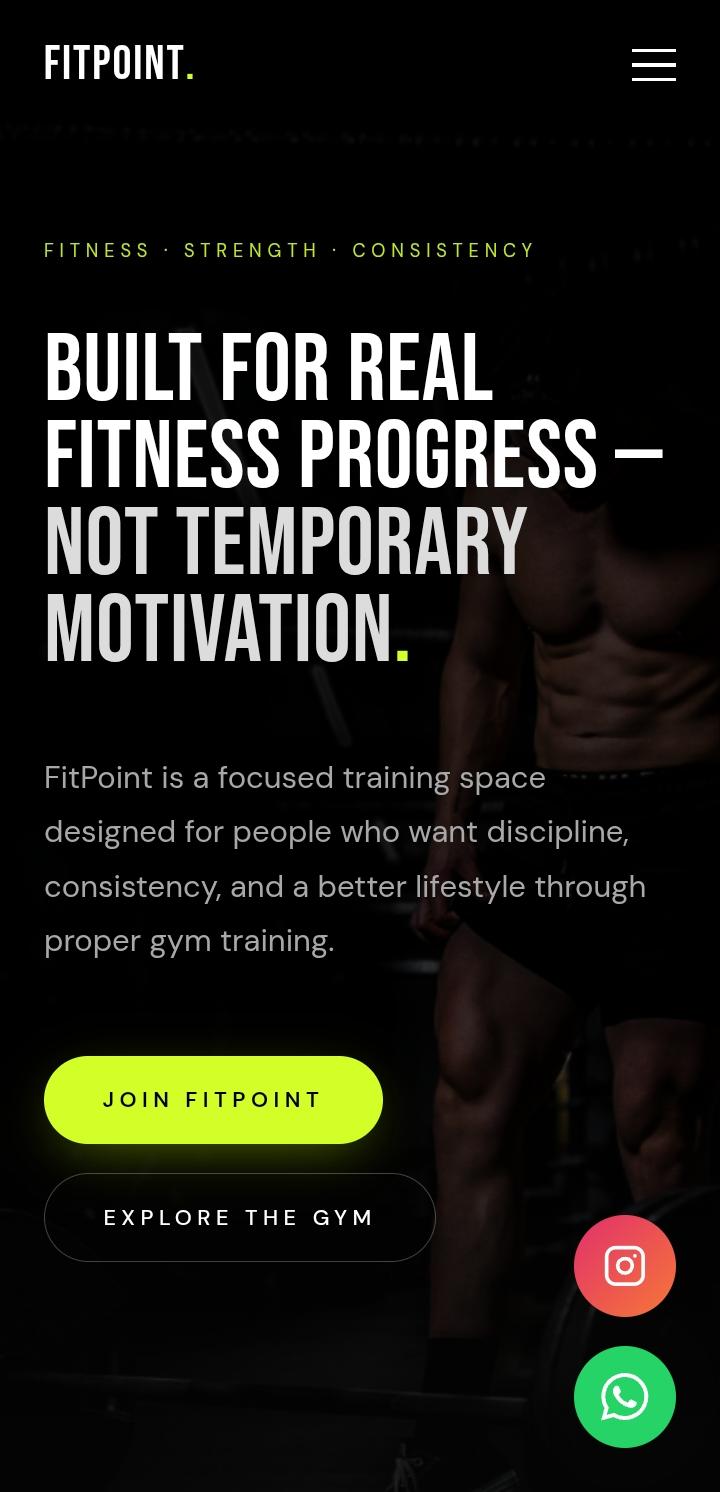 FitPoint — Gym Landing Page mobile preview